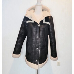 Guess Aviator Shearling Jacket Retro Penny Lane Vintage Inspired